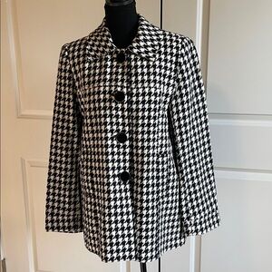 Harve Benard Houndstooth Pea Coat with Large Buttons Size 8